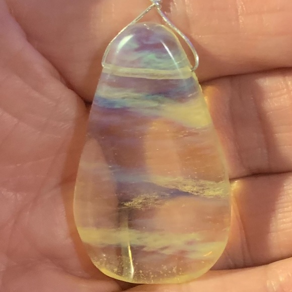Lemon Opalite Quartz. Gorgeous pendant. Free SS chain with offer.Handmade - Picture 6 of 10